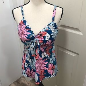 Swimsuits for all floral tankini top Size 8 DD/F
